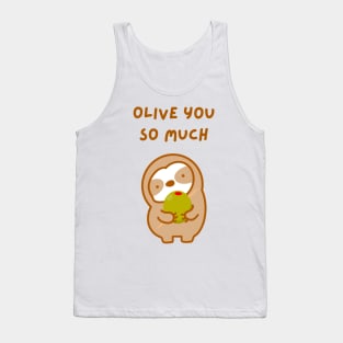 I Love You So Much Olive Sloth Tank Top